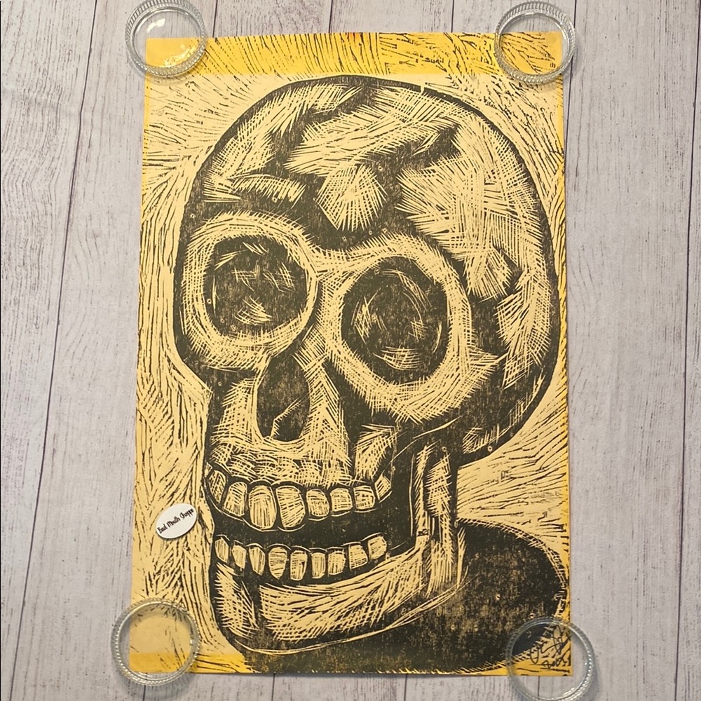 Sean Star Wars Woodcut Hand Printed Skull Art Poster